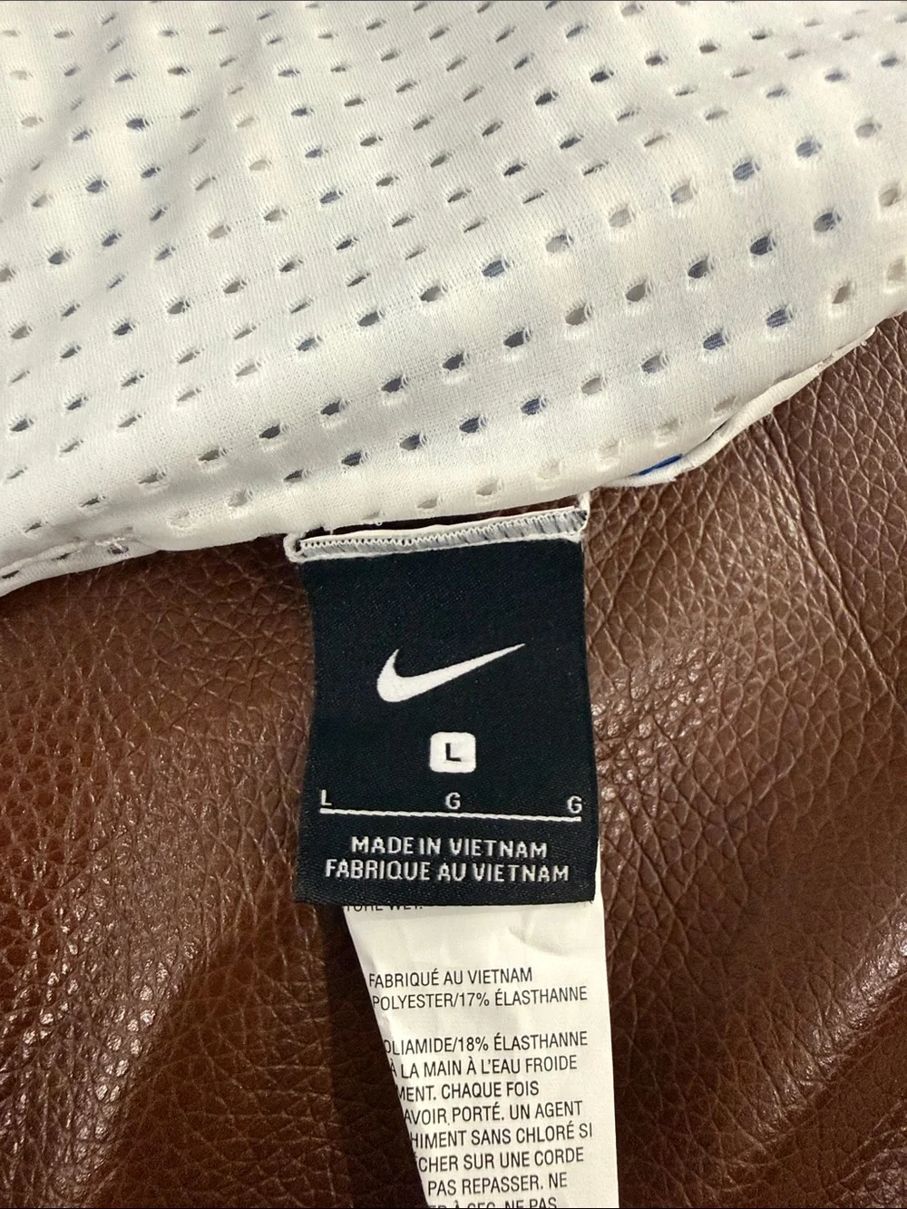 Reversible Nike White & Blue Striped Women's Bikini Top